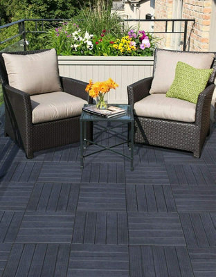 Dekco 1 Piece Grey Composite Interlocking Straight Edging Tile 30cm x 7cm - 4