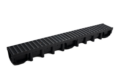 DekDrain Eezee with PVC Grating B125 Grid Black (1000x131x98mm) Pack of 13