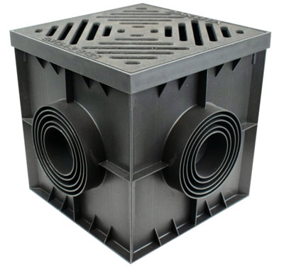 DEKDrain - Hydrus PP BLK (300x300) Catch pit with trap & B125 cast iron ...