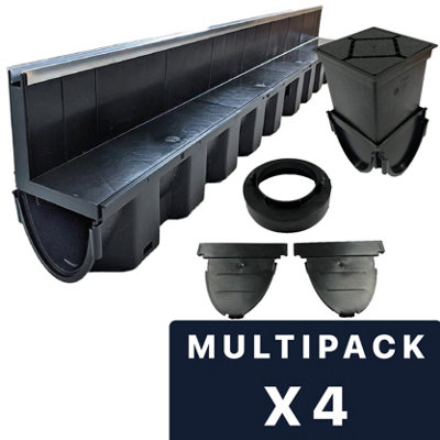 DekDrain Slot Drain Metal Edge Pack of 4