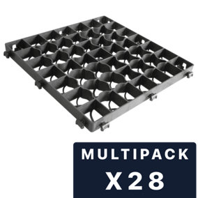 DekRock Heavy Grass/Gravel Paving Grids (Pack of 28, 7sqm) BLACK