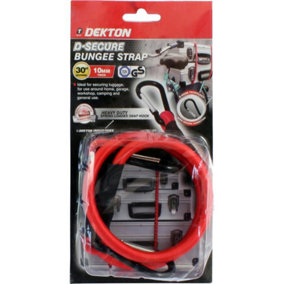 Dekton 10mm D Secure Elastic Stretch Bungee Cords Hooks Tie Down Straps Rope 30"