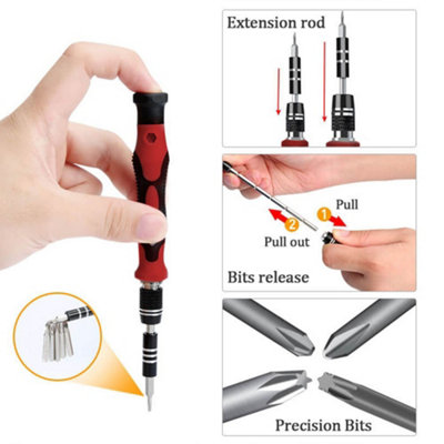 thumbnail image 2 of Screwdriver Set | 24 In 1 Precision Magnetic Alloy Steel Repair Tool Kit Mechanics Bit For Watches, Glasses, Electronics, Smart Phone, Laptop In -pack Of 1 2 of 9