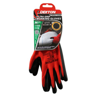 Dekton 12 Pack Ultra Grip Nitrile Coated Working Gloves Size 8/M Cat11, En388