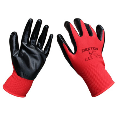 Guanti Da Lavoro Dekton Nitrile Nero / Rosso 9 / L 10 Coppia / S - Foto 2