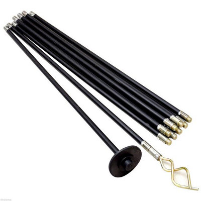 Dekton 12pc 9 Meter Drain Rod Set With Accessories