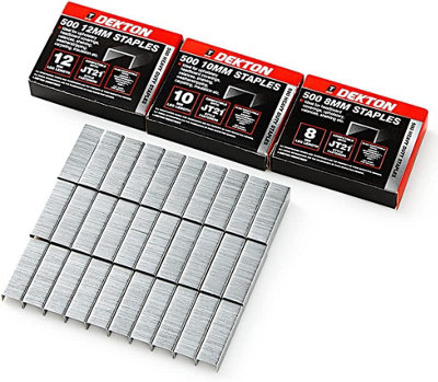 Dekton 1500pc Staples Set - Heavy Duty 8 - 10 - 12mm