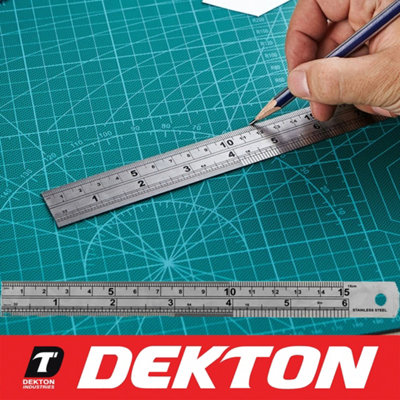 Dekton 150mm Stainless Steel Pocket Ruler Grill Size Gauge Guide Metric Imperial