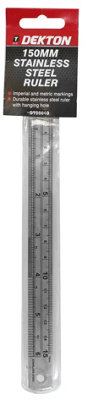 Dekton 150mm Stainless Steel Pocket Ruler Grill Size Gauge Guide Metric ...