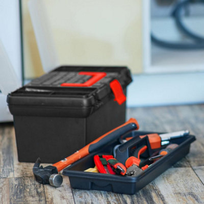 Dekton 16 Inch ToolBox Storage Case Removable Tray Carry Handle DIY Organiser