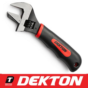 Dekton 2 In 1 Adjustable Stubby Wide Opening Spanner Wrench Soft Grip Handle