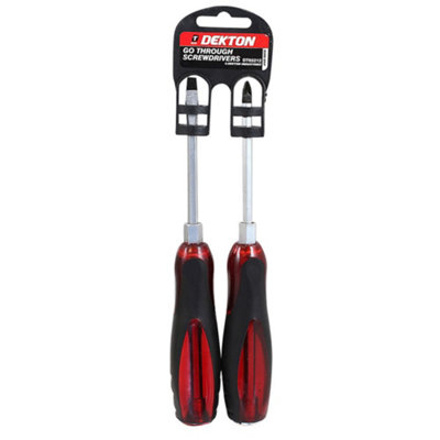 Dekton 2pc Impact Screwdriver set Go through rubber grip handles