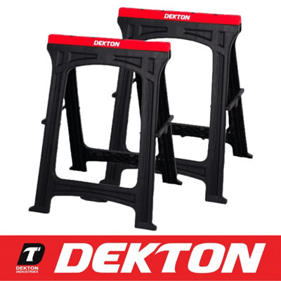 Dekton 2pc Trestles Portable Folding Plastic Anti Slip Saw Horse Max Load 170kg