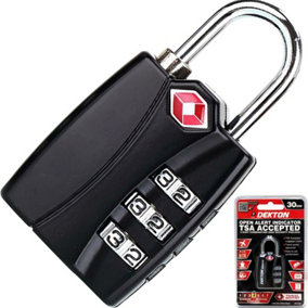 Dekton 3 Digit TSA Accepted Combination Security Padlock Safe Luggage Gym Lock
