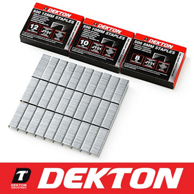 Dekton 3000 X Stapler Gun Refills 8mm,10mm & 12mm Staples Fabric Wood Tacker