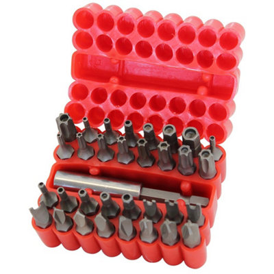 Dekton 33pc Security Screwdriver Bit Set Hex Tamper Proof Spanner Torx Star Key