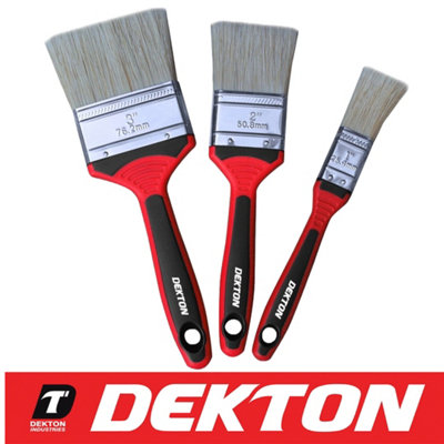 Dekton 3pc Professional Grade Paintbrush Set Painting Decorating Emulsion Gloss