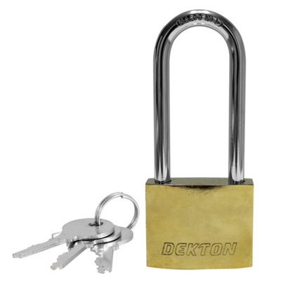 Dekton 40mm Long Shackle Titanium Iron Padlock, 3 Keys