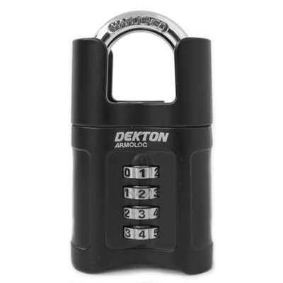 Dekton 50mm 4 Digit Combination High Security Padlock Black