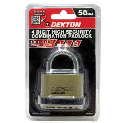 Dekton 50mm 4 Digit High Security Combination Padlock House Shed Lock