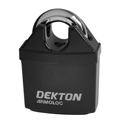 Dekton 50mm Black Closed Shackle Hardened Steel Padlock With 4 Keys