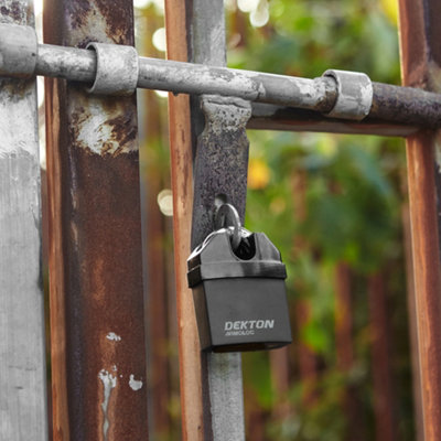 Dekton 50mm Black Closed Shackle Hardened Steel Padlock With 4 Keys