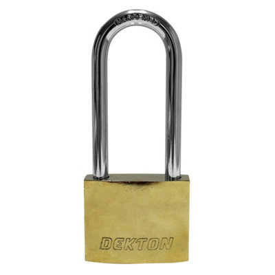 Dekton 50mm Long Shackle Titanium Iron Padlock, 3 Keys