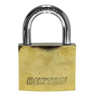 Dekton 50mm Titanium Plated Iron Padlock, 3 Keys