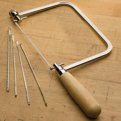 Dekton 6 Coping Fret Saw Wooden Handle Steel Metal Frame With 5 Blades