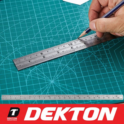 Dekton 600mm Stainless Steel Ruler Metal Grill Size Gauge Guide Metric Imperial