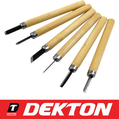 Dekton 6pc Wood Sculpt Carving Chisels Steel Tool Blades Kit Set Hobby ...