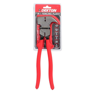 Dekton 7 In 1 Fencing Pliers Wire Cutters Staple Remover Clamp Pincer 10" 250mm - 7