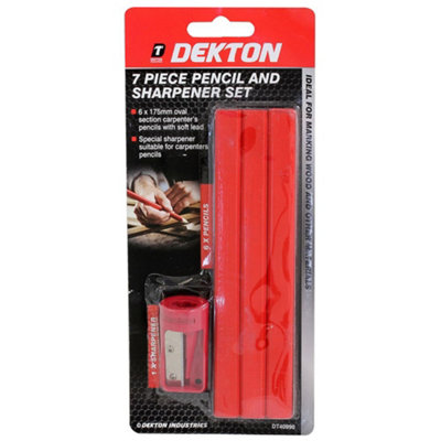 Dekton 7 Pc Carpenters Pencil And Sharpener Marking Drawing Wood ...