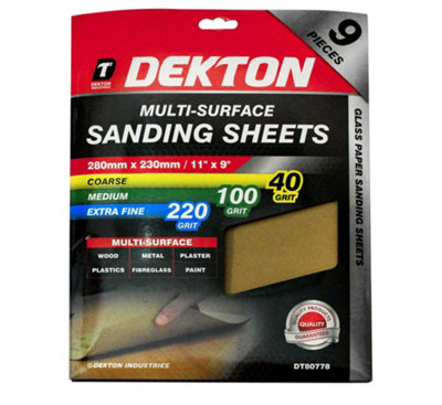 Dekton 9pc Multi-Surface Mixed Sanding Sheets