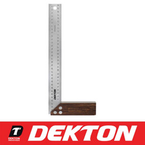 Dekton Carpenters Tri Square 12" Steel Blade Face Wood Handle Engineer Measure