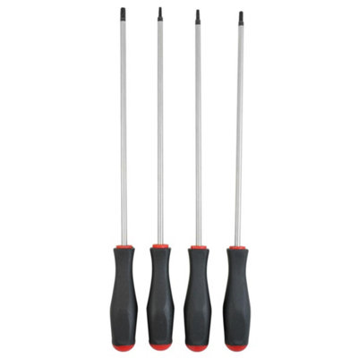 Dekton DT65213 4PC Long Bar 4 x 250mm Torx Screwdriver Set with Magnetic tip