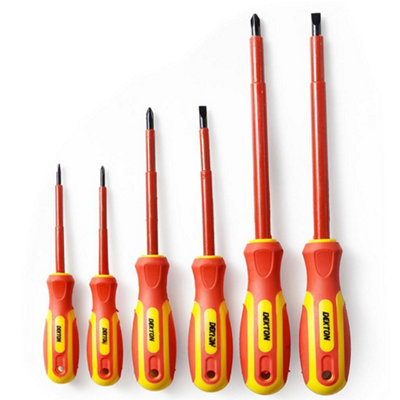 Dekton DT65503 6 Piece Insulated Screwdriver Set Flat & Phillips