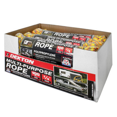 Dekton DT70410 1/4" x 100ft Heavy Duty Multipurpose Rope