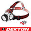 Dekton Expedition LED Head Light Torch Headlamp 50 Lumens 10M Range & Batteries