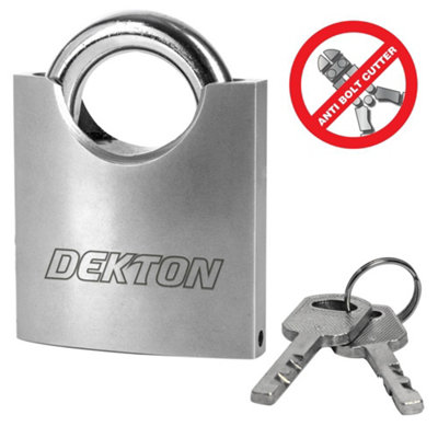 Dekton Heavy Duty Steel Outdoor Security Shed Gate Closed Shackle Padlock 50mm