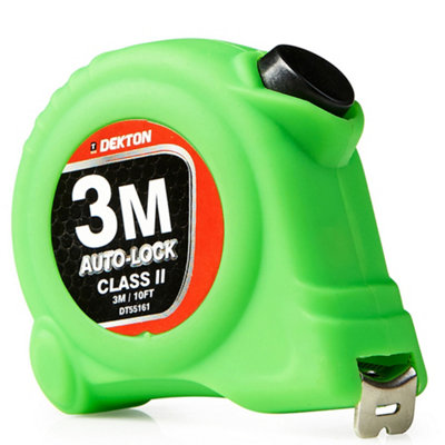 Dekton Hi-Vis Green Soft Grip Auto-Lock Tape Measure 3m | British Chemist - View #3