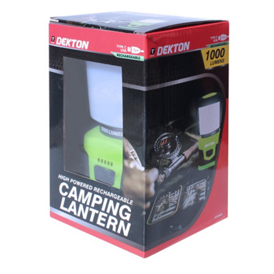 Dekton High Powered Rechargeable Led Camping Lantern With Power Bank 100 Lumens
