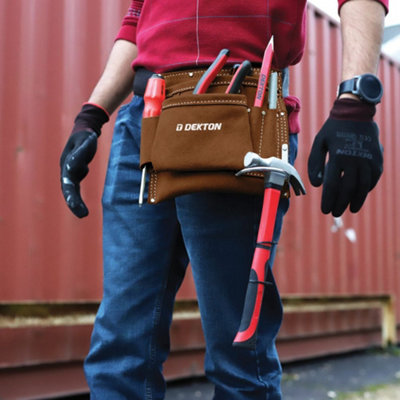 Double Pouch Tool Belt B&q Dekton Leather Double Tool Pouch