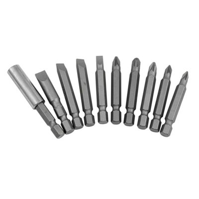 9pc Double Ended Screwdriver Bit Set – Flat & Pozi (PZ1, PZ2, PZ3) For Drills