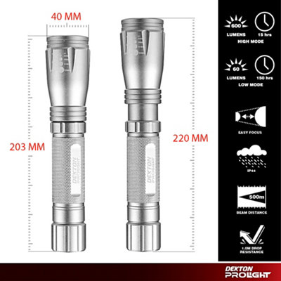 Dekton Pro Light Explorer XT COB LED Torch 400 Lumens 350M Range with Batteries