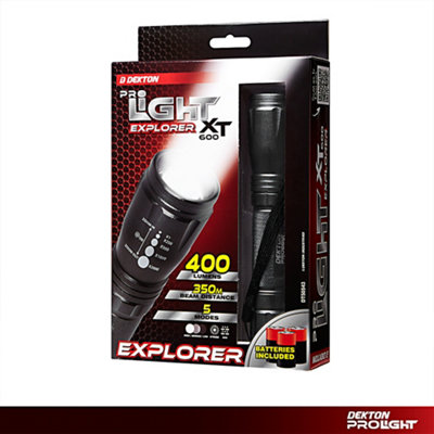 Dekton Pro Light Explorer XT COB LED Torch 400 Lumens 350M Range with Batteries