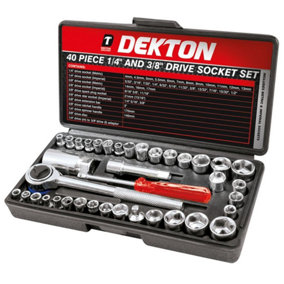 Dekton Professional 40pc 1/4" & 3/8" Socket Driver Set