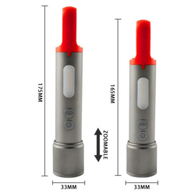 Dekton DT50622 Portable Rechargeable LED Spotlight – 4 Beam Modes, 200 Lumens, 100M Range, USB Torch