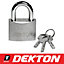 Dekton Snap Shut Hardened Steel Shackle High Security Padlock with 3 Keys 50mm