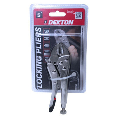 Dekton Straight Jaw Locking Mole Gripping Adjustable Locking Grips Pliers 5 Inch